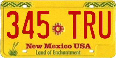NM license plate 345TRU