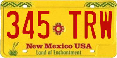 NM license plate 345TRW