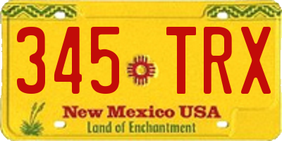 NM license plate 345TRX