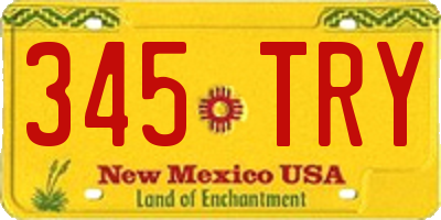 NM license plate 345TRY
