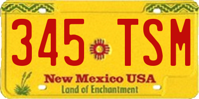 NM license plate 345TSM