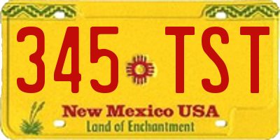NM license plate 345TST
