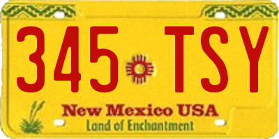 NM license plate 345TSY