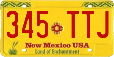 NM license plate 345TTJ