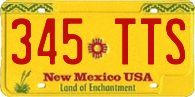 NM license plate 345TTS