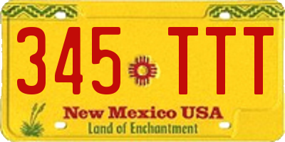 NM license plate 345TTT