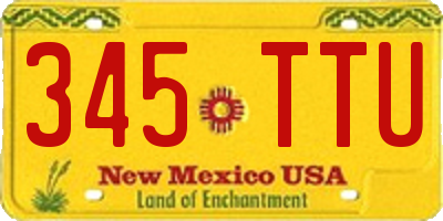 NM license plate 345TTU