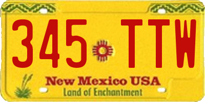 NM license plate 345TTW