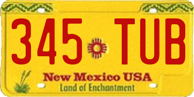 NM license plate 345TUB