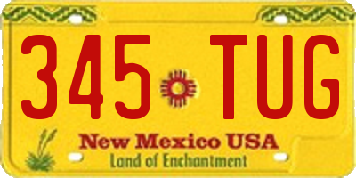 NM license plate 345TUG