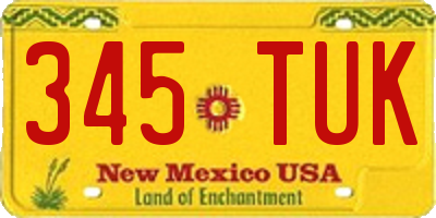 NM license plate 345TUK