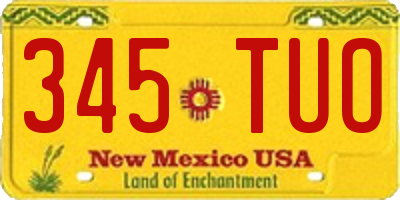 NM license plate 345TUO