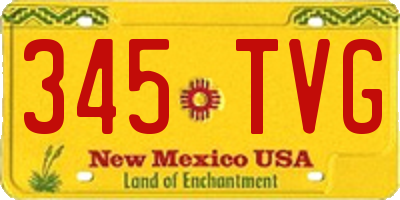 NM license plate 345TVG