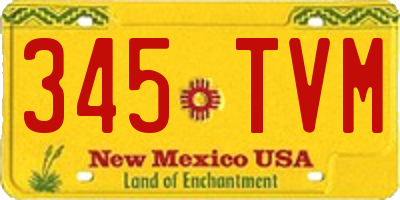 NM license plate 345TVM