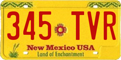 NM license plate 345TVR