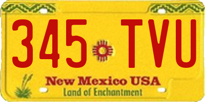 NM license plate 345TVU