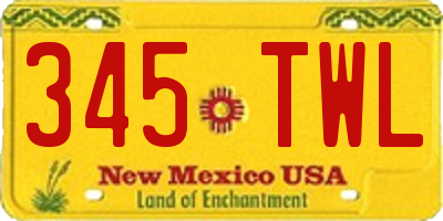 NM license plate 345TWL