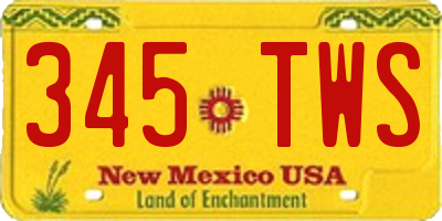 NM license plate 345TWS