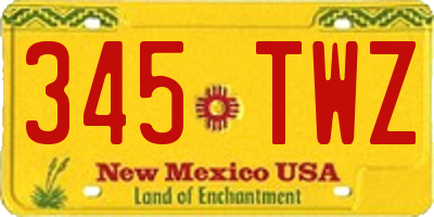 NM license plate 345TWZ