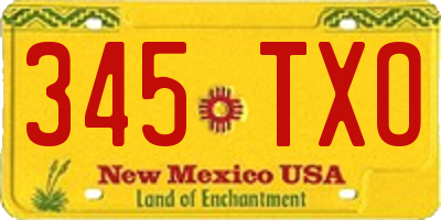 NM license plate 345TXO
