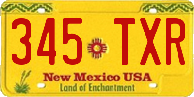 NM license plate 345TXR