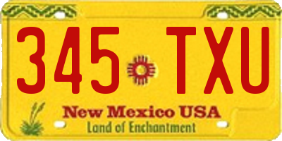 NM license plate 345TXU