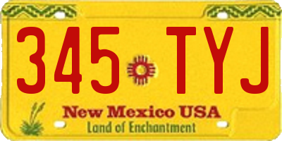 NM license plate 345TYJ