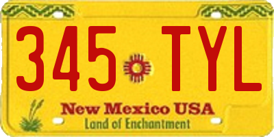 NM license plate 345TYL
