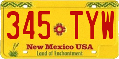 NM license plate 345TYW