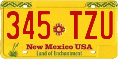 NM license plate 345TZU