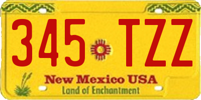 NM license plate 345TZZ