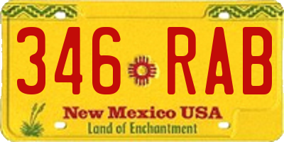 NM license plate 346RAB