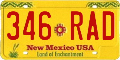 NM license plate 346RAD