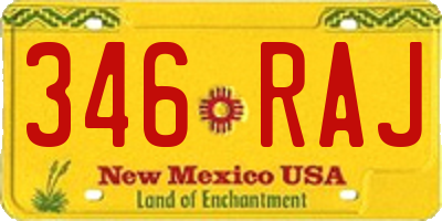 NM license plate 346RAJ