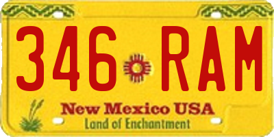 NM license plate 346RAM