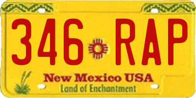 NM license plate 346RAP