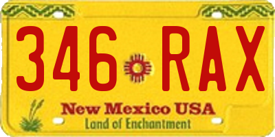 NM license plate 346RAX