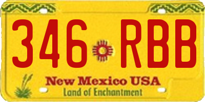 NM license plate 346RBB