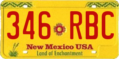 NM license plate 346RBC