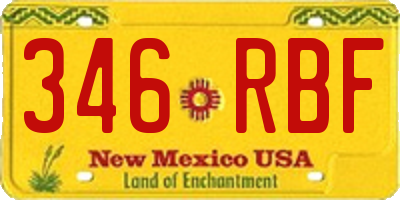 NM license plate 346RBF