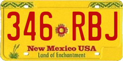 NM license plate 346RBJ