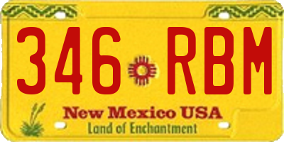 NM license plate 346RBM