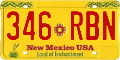 NM license plate 346RBN
