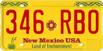 NM license plate 346RBO