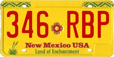 NM license plate 346RBP