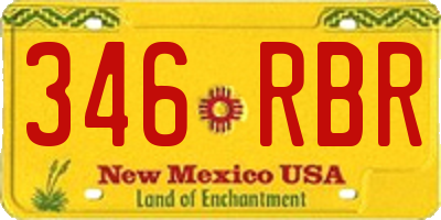 NM license plate 346RBR