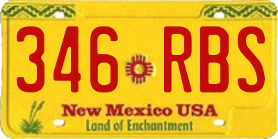 NM license plate 346RBS