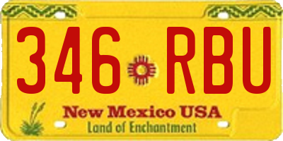 NM license plate 346RBU