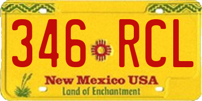 NM license plate 346RCL
