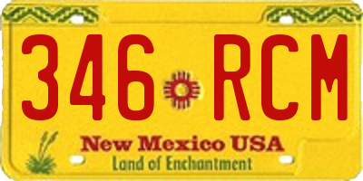 NM license plate 346RCM